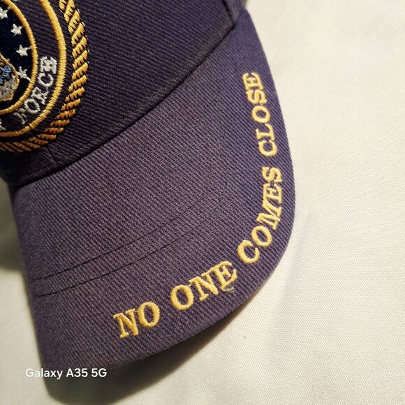 United States Air Force Navy Blue Baseball Cap With Embroidered Seal & Text "No - Picture 4 of 6